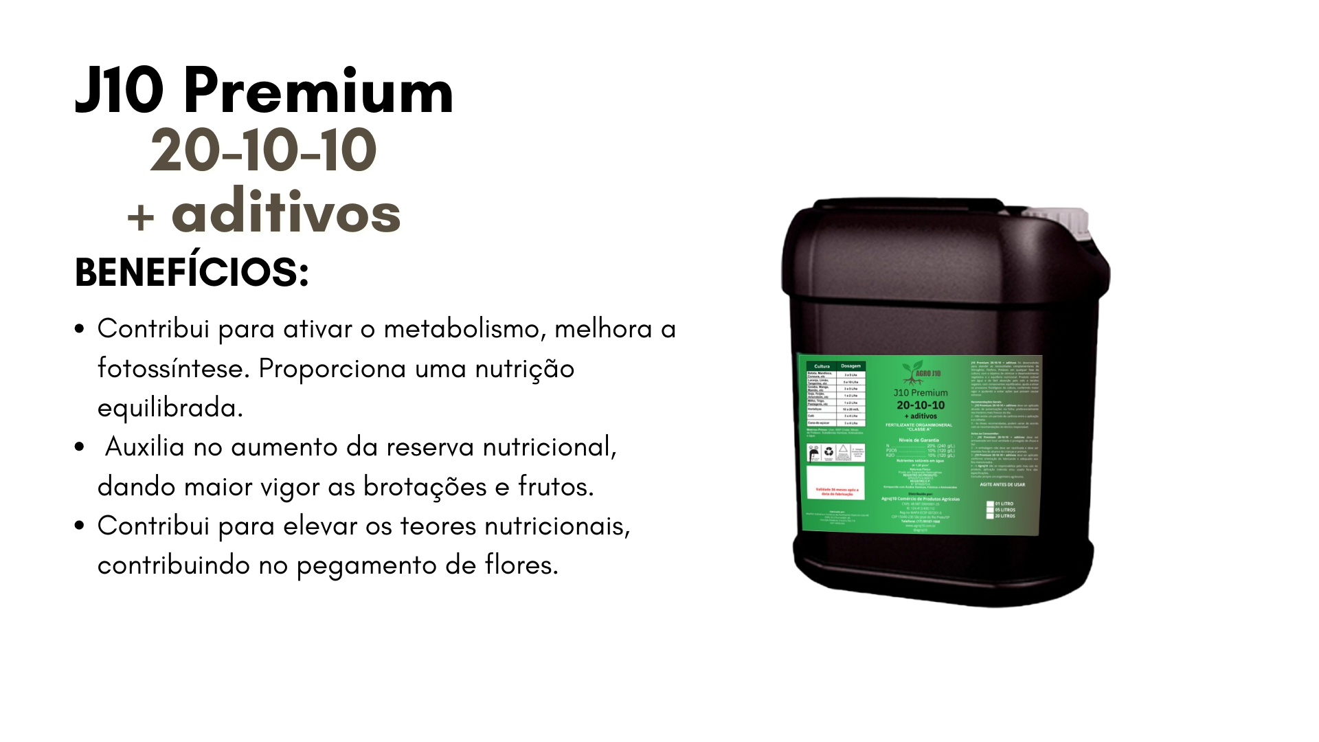 Pode ser usado em todas as culturas durante todo o ciclo vegetativo. Facilmente absorvido pelas raízes. Melhora do sistema radicular, brotação e vegetação, propiciando aumento de produtividade. El (22).png